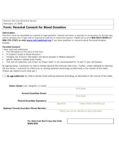 10 Blood Donor Parent Guardian Consent Form Templates In PDF Word 