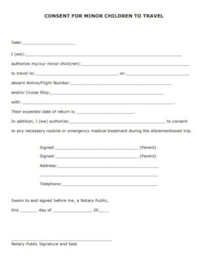 10 Travel Consent Form Templates PDF DOCX Free Premium Templates