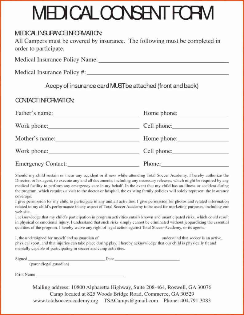  30 Medical Consent Form Template Free In 2020 Consent Forms 