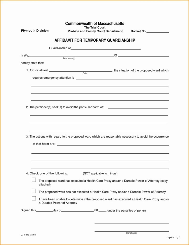 40 Free Printable Child Guardianship Forms Desalas Template