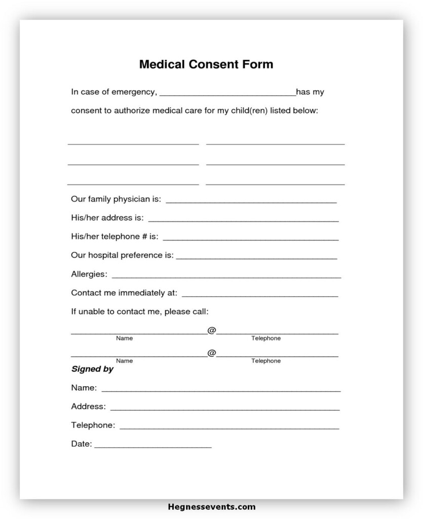 53 Best Medical Consent Form You Should Have Hennessy Events