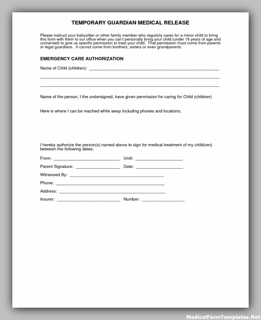 9 Best Medical Form For Child Medical Form Templates