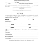 Affidavit Of Parental Consent For Travel With One Parent Form