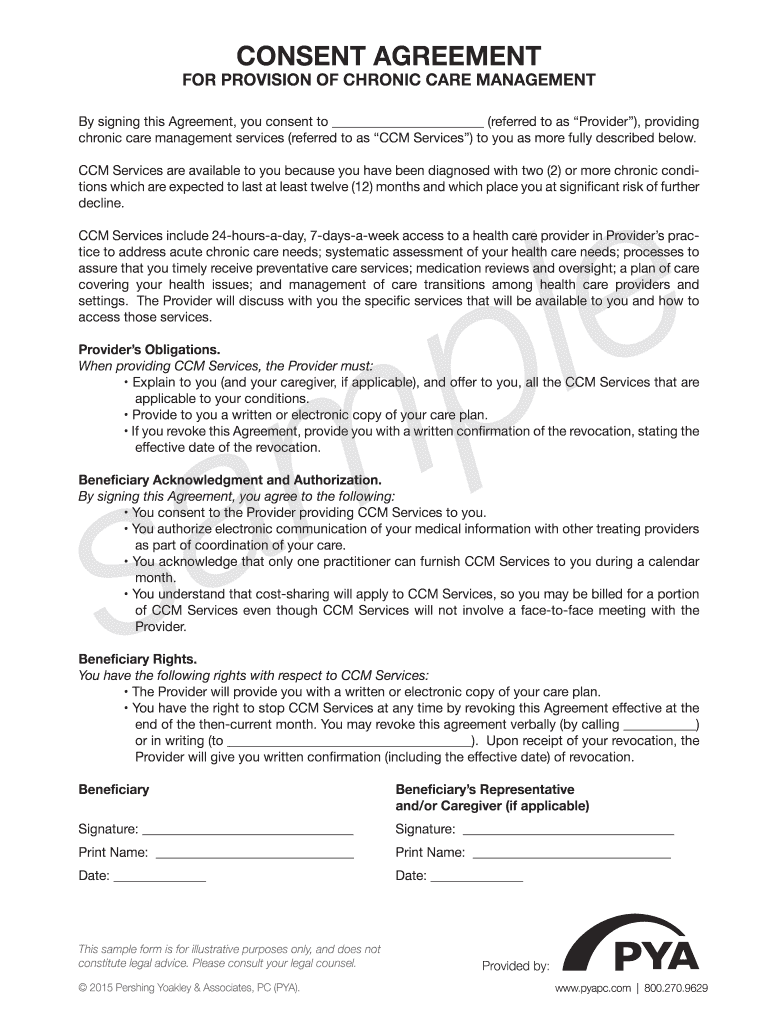 Chronic Care Management Sample Patient Consent Form Fill And Sign 