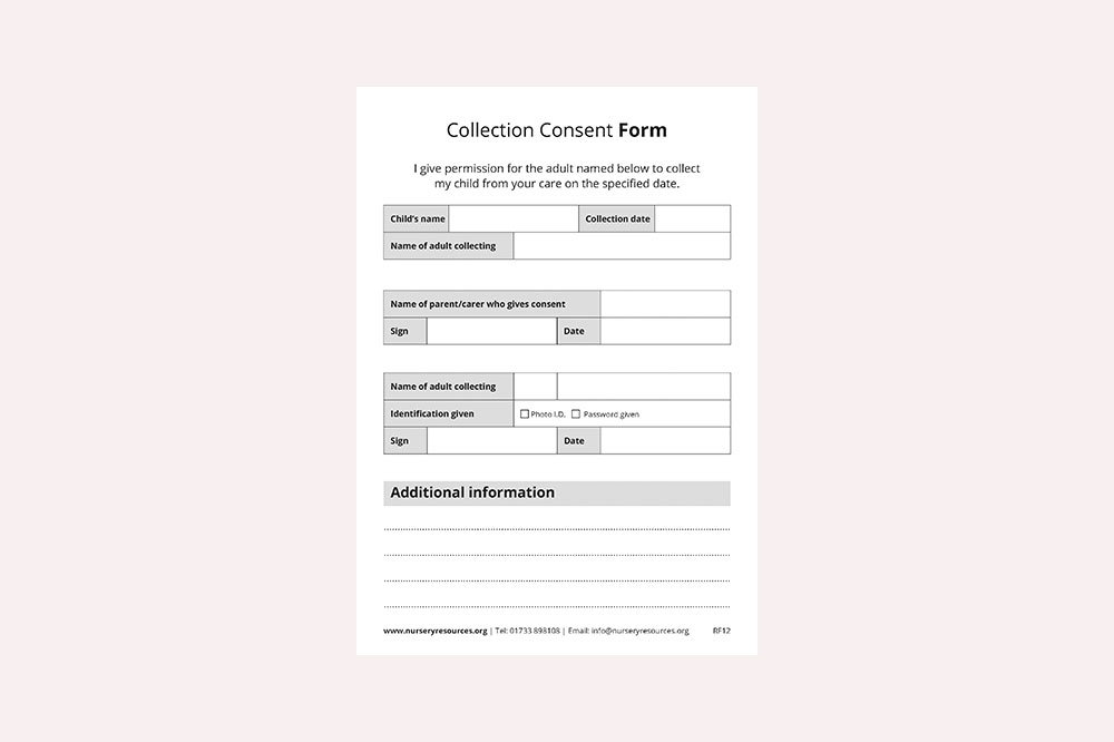 Collection Consent Forms Nursery Resources