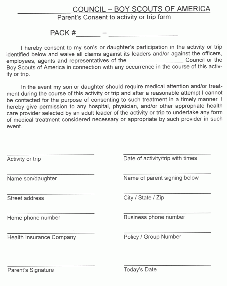 Cub Scout Forms