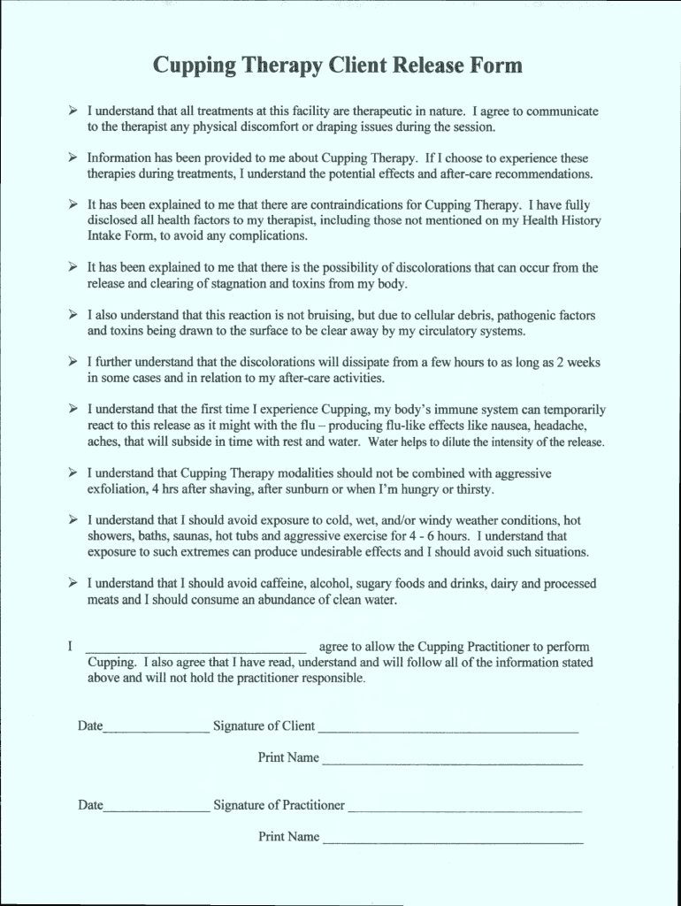Cupping Consent Form Fill Online Printable Fillable Blank PdfFiller