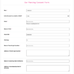 Ear Piercing Consent Form Template By IPEGS Go Paperless