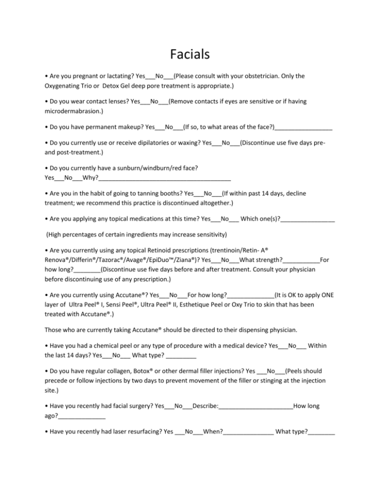 Facial Consent Form