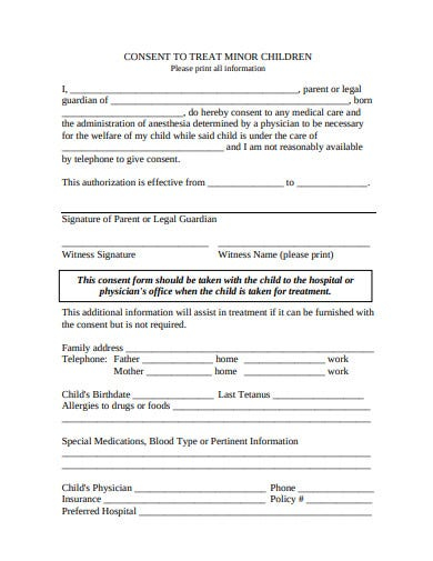 FREE 10 Minor Consent Form Templates In PDF MS Word Free Premium 