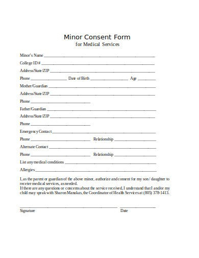 FREE 10 Minor Consent Form Templates In PDF MS Word Free Premium 