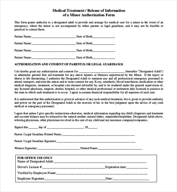 FREE 10 Sample Child Medical Consent Forms In PDF Excel Word