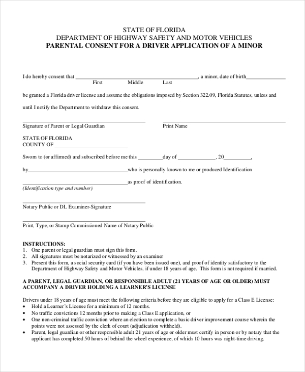 FREE 11 Sample Parental Consent Forms In PDF MS Word