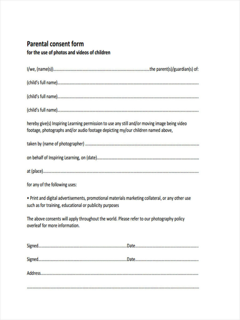 FREE 13 Photography Consent Forms In PDF Ms Word