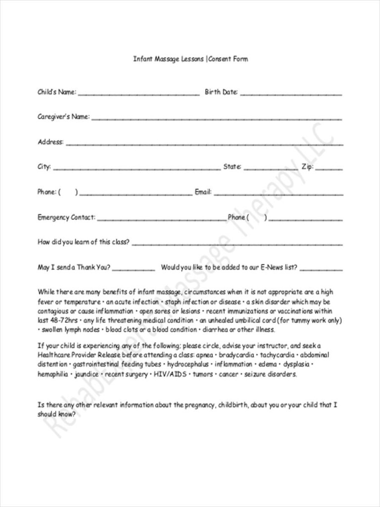 FREE 14 Massage Consent Forms In PDF Ms Word