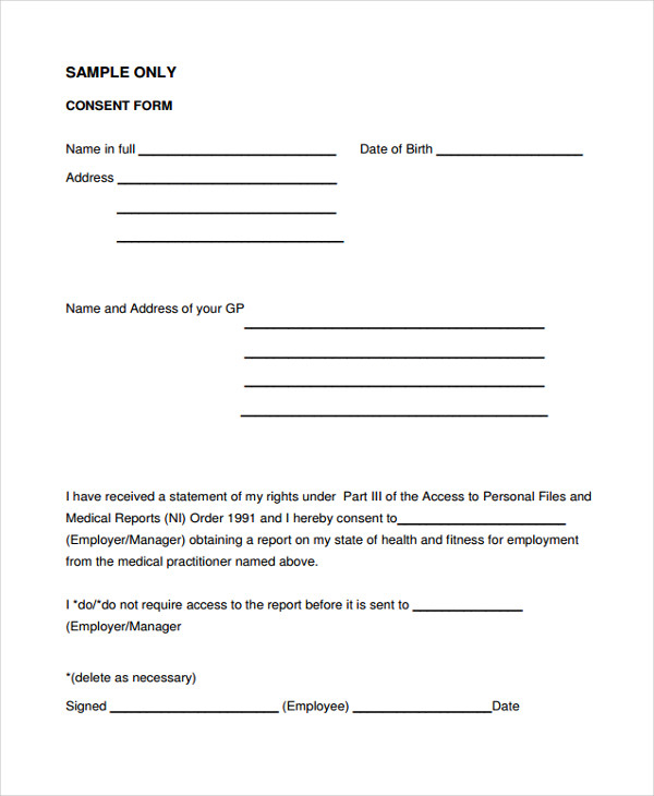 FREE 22 Medical Consent Forms In PDF Ms Word