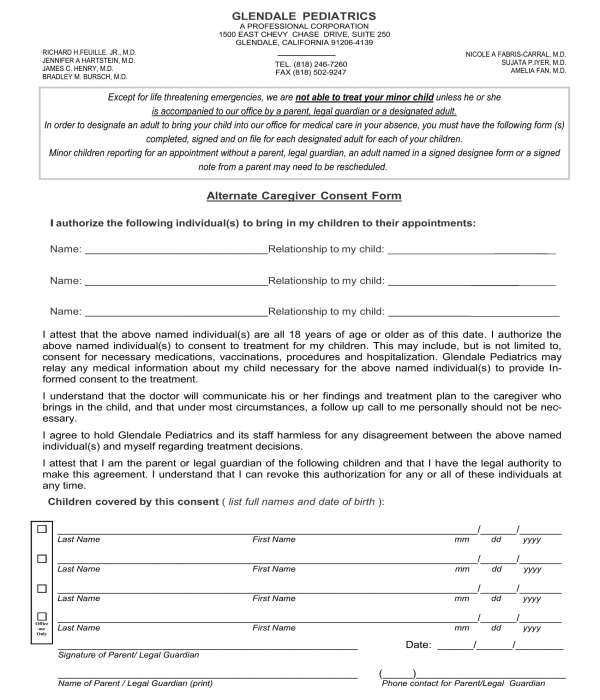 FREE 6 Caregiver Consent Forms In PDF MS Word