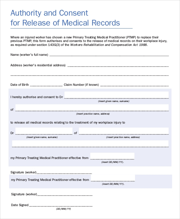 FREE 9 Sample Medical Records Release Forms In PDF MS Word