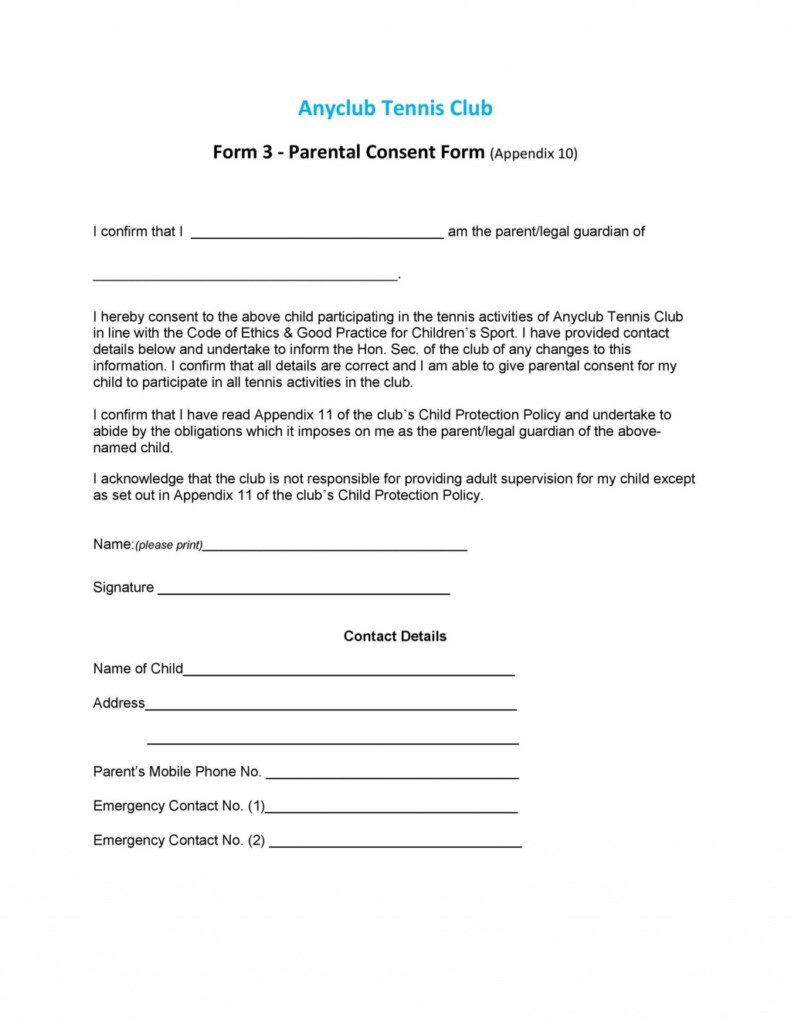 Free Child Medical Consent Form Template Pdf Addictionary