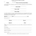 Free Travel Consent Form For Minor Traveling With One Parent