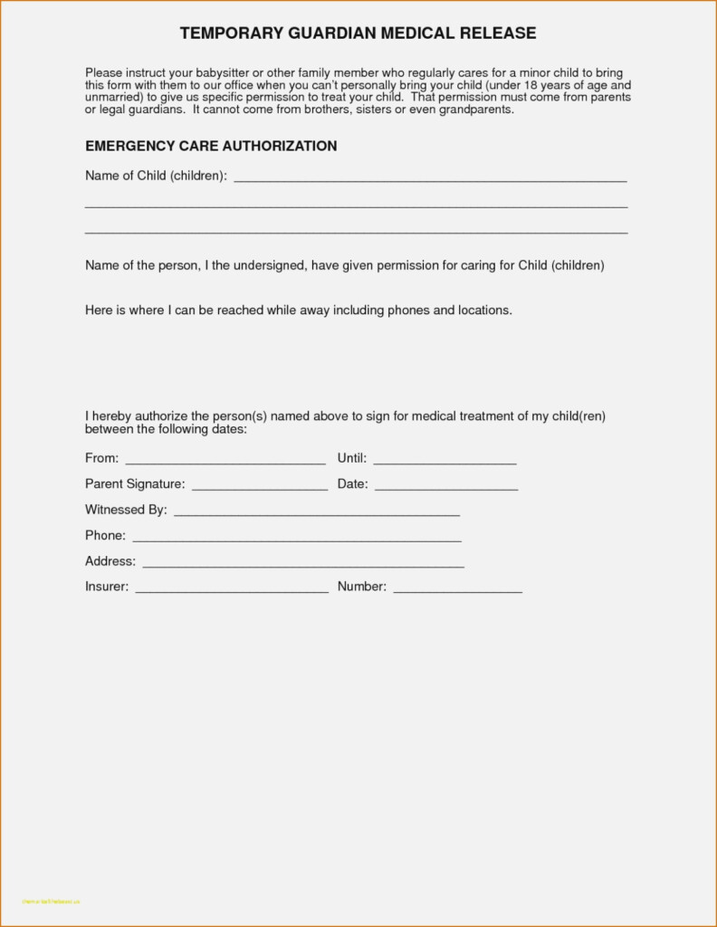 Grandparents Medical Consent Form Minor Child Eforms Free 