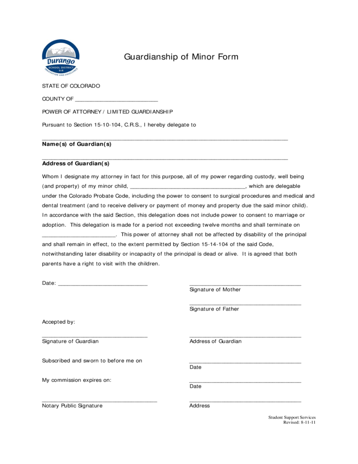 Guardianship Of Minor Form Colorado Free Download