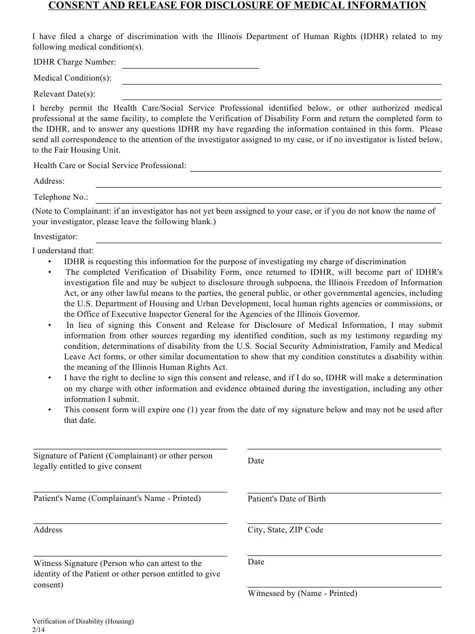 Medical Information Disclosure Consent Form 2023 - Printable Consent 