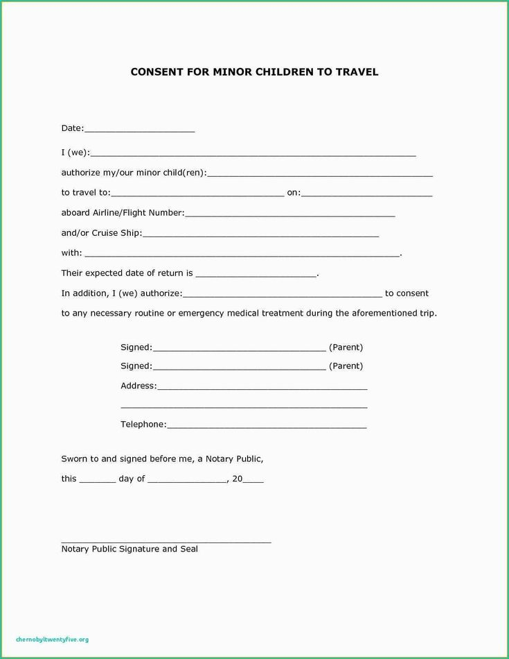 Impressive Church Permission Slip Template Travel Consent Form Child 