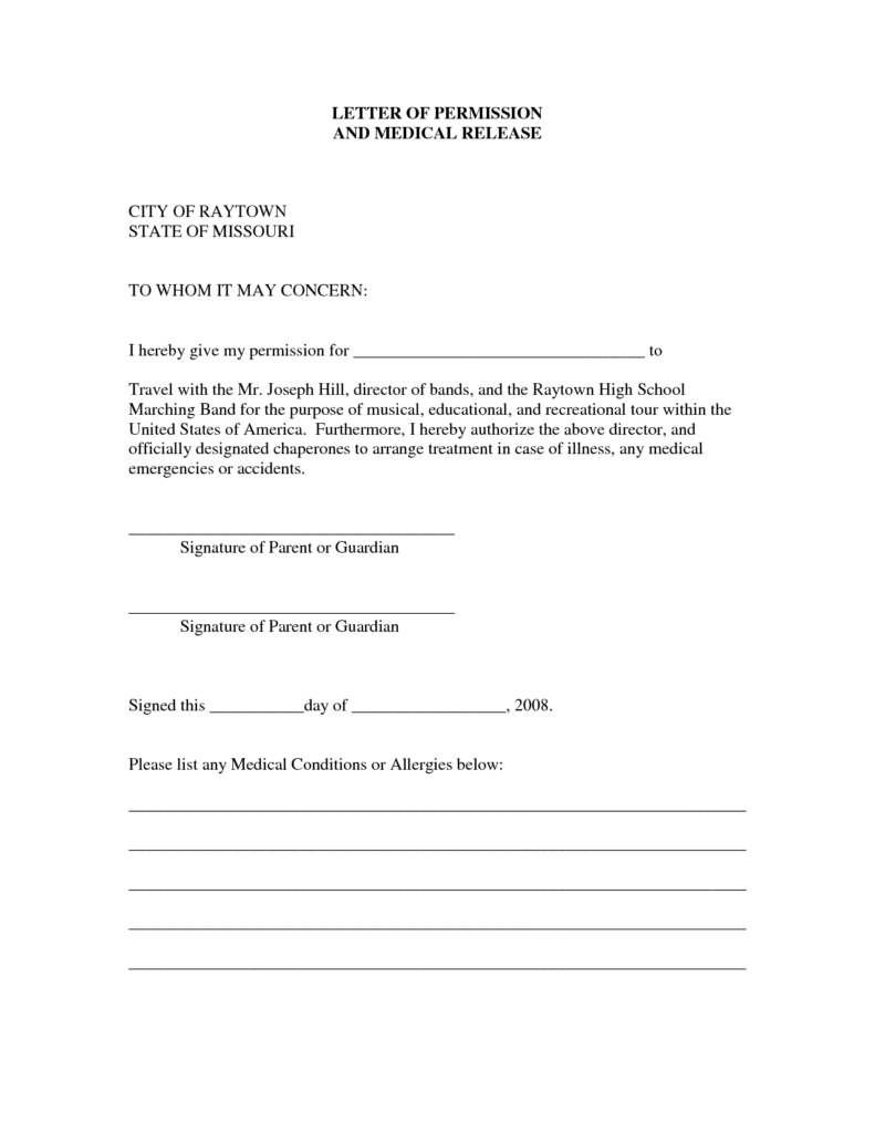 Letter Of Permission To Travel Lettering Travel Consent Form Travel