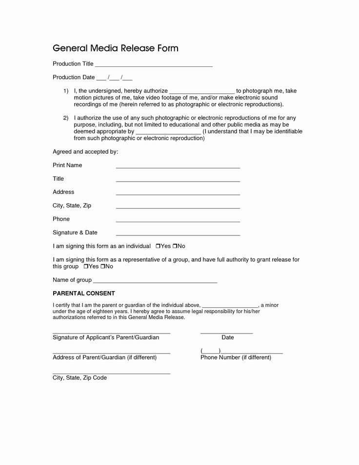 Media Release Form Template Elegant Best S Of General Consent Form 