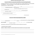 Medical Authorization Form Consent For Patient Unaccompanied By An