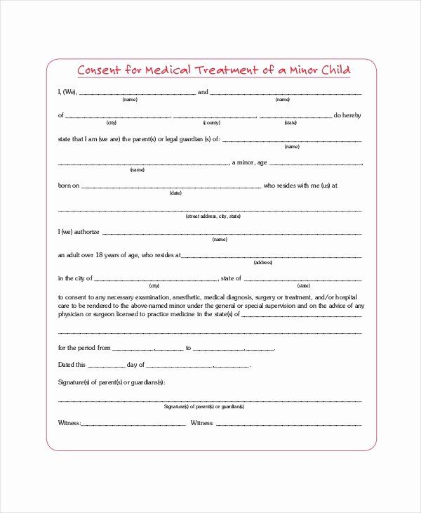 Medical Consent Form For Caregiver In 2020 Medical Consent Form 