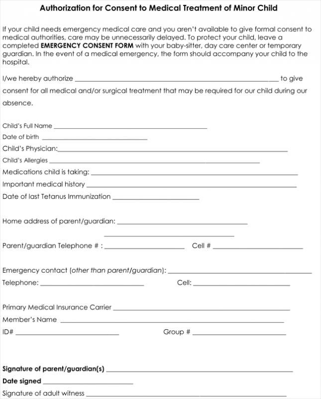 Medical Consent Form Template Check More At Https 