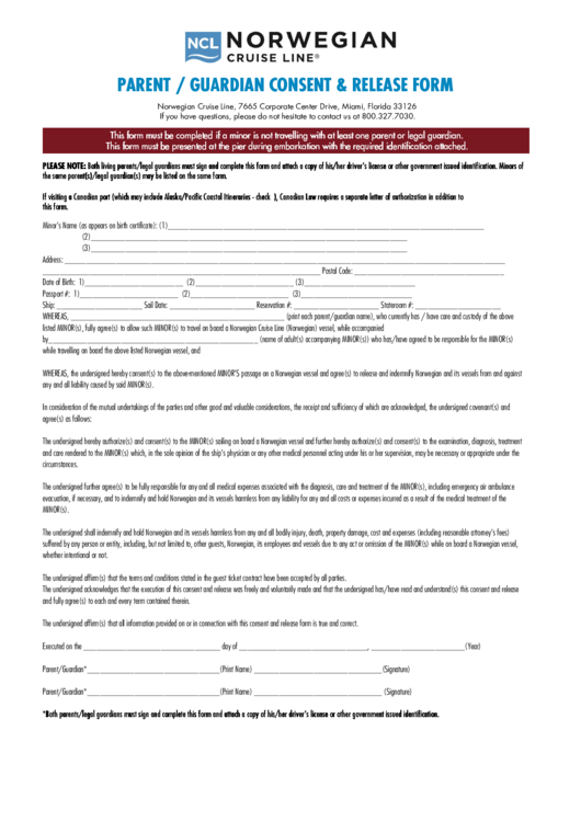 Cruise Single Parent Consent Form 2022 Printable Consent Form 2022