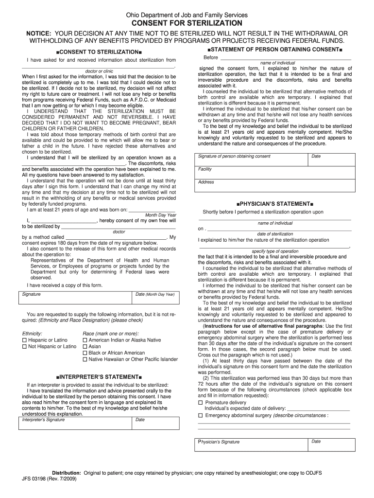 Ohio Medicaid Consent Form Fill Online Printable Fillable Blank 