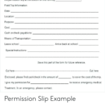 Parent Permission Slip Template PDF Template