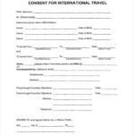 Parental Consent Form Template Travel New Sample Travel Consent Forms