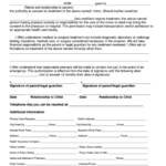 Permission To Treat Minors Form Printable Pdf Download