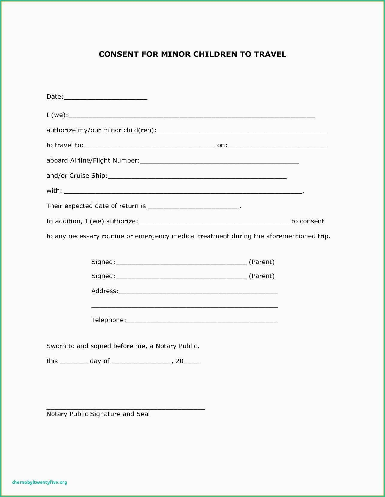 Photo Release Form For Minors Template Travel Consent Letter Consent 