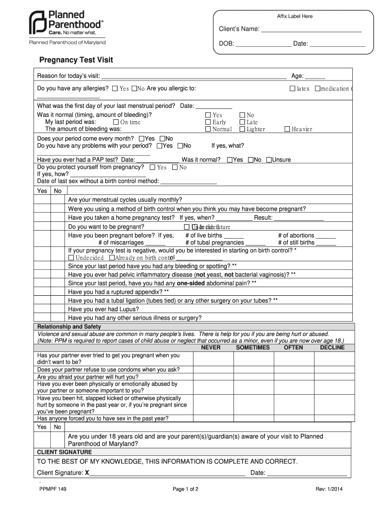 Planned Parenthood Consent Form Fill Online Printable Fillable