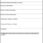 Preschool Observation Form Download Printable PDF Templateroller