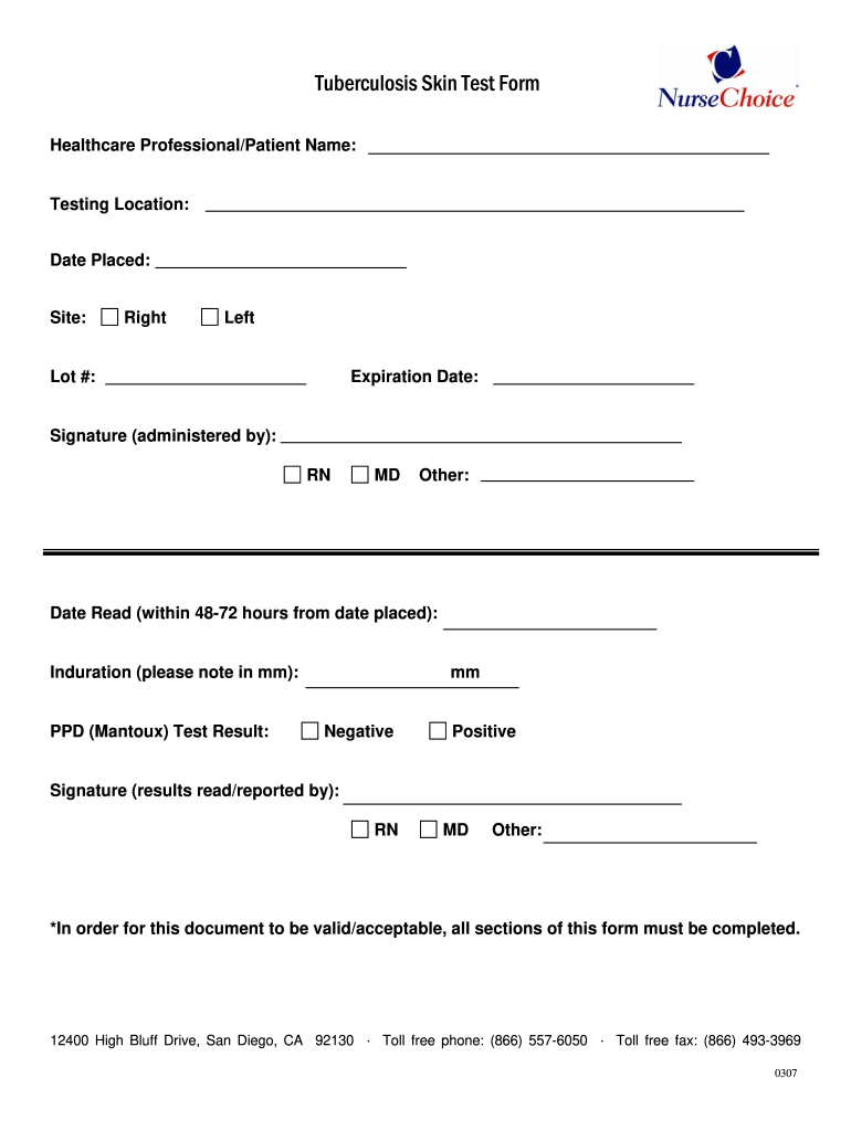 Printable Tb Test Form Fill Out And Sign Printable PDF Template SignNow