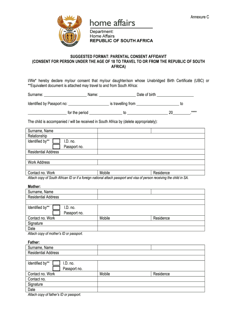 South Africa Parental Fill Out And Sign Printable PDF Template SignNow