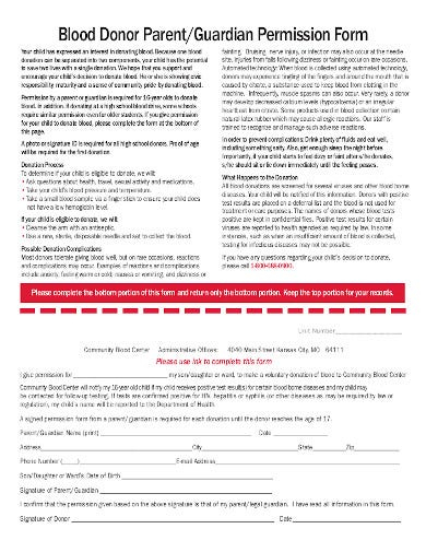 10 Blood Donor Parent Guardian Consent Form Templates In PDF Word 