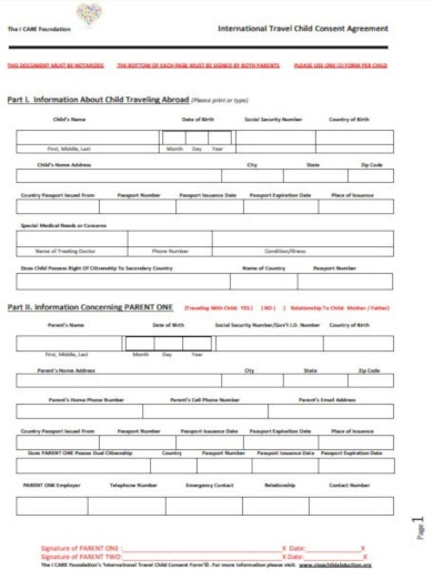 10 Travel Consent Form Templates PDF DOCX Free Premium Templates