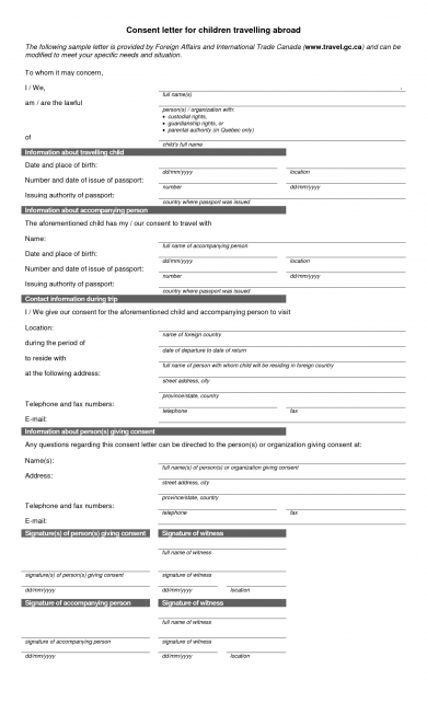17 Authorization Letter For A Child To Travel Examples PDF Examples