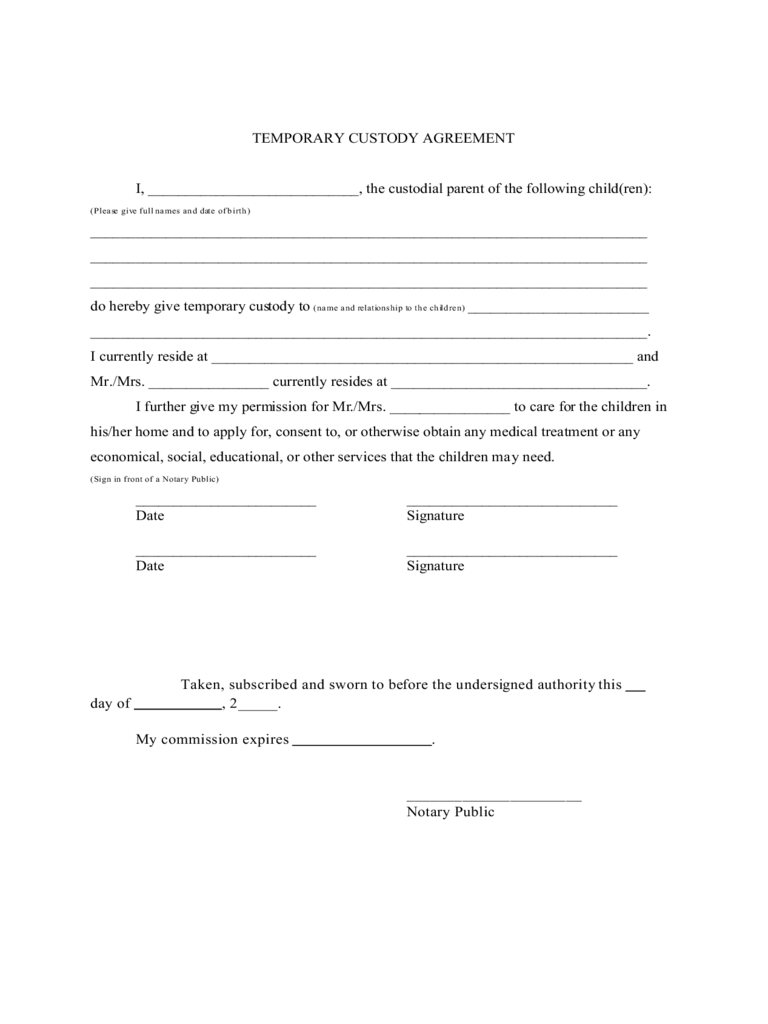 2021 Child Custody Form Fillable Printable PDF Forms Handypdf
