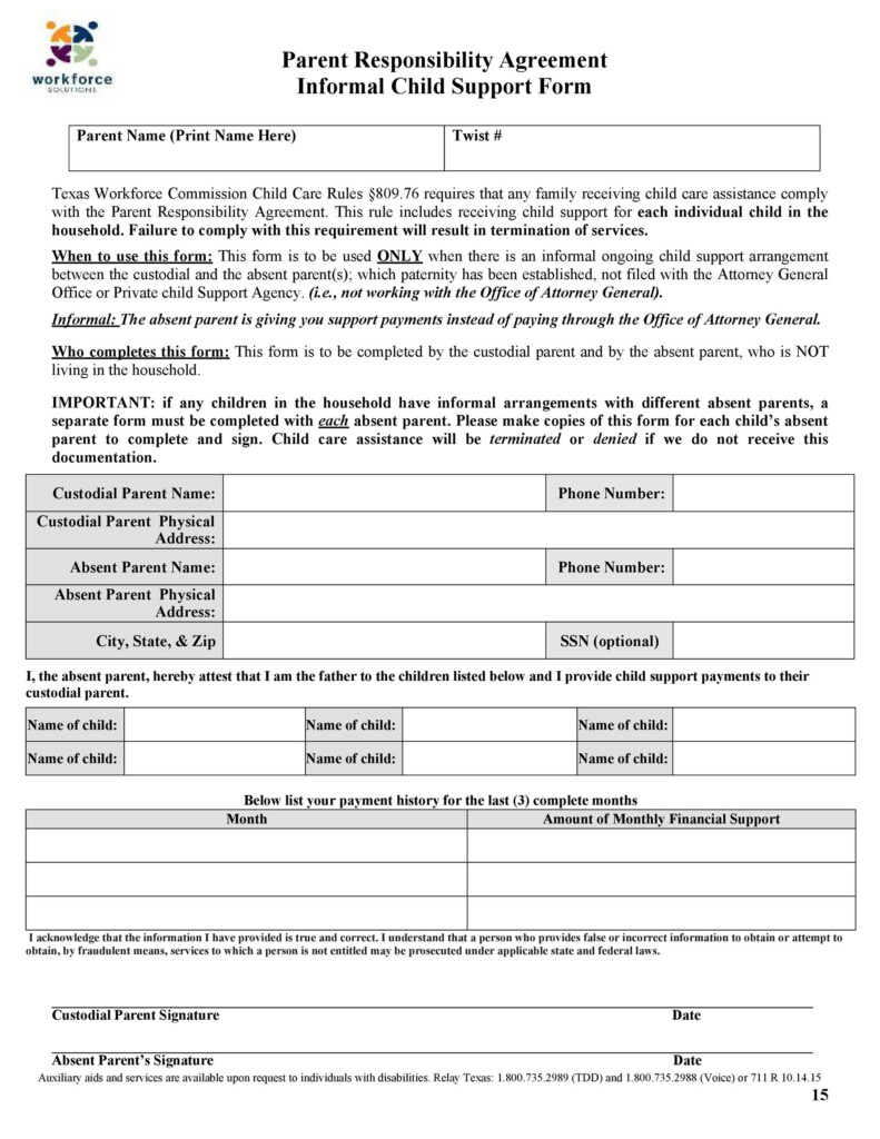 32 Free Child Support Agreement Templates PDF MS Word 