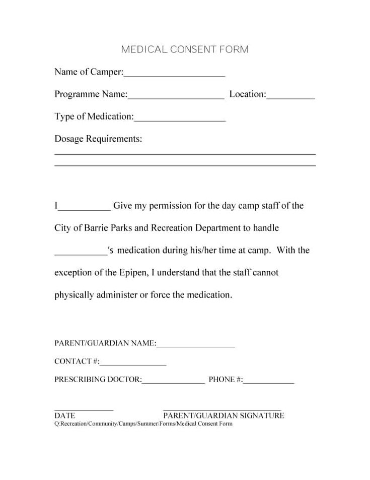 45 Medical Consent Forms 100 FREE Printable Templates Consent 