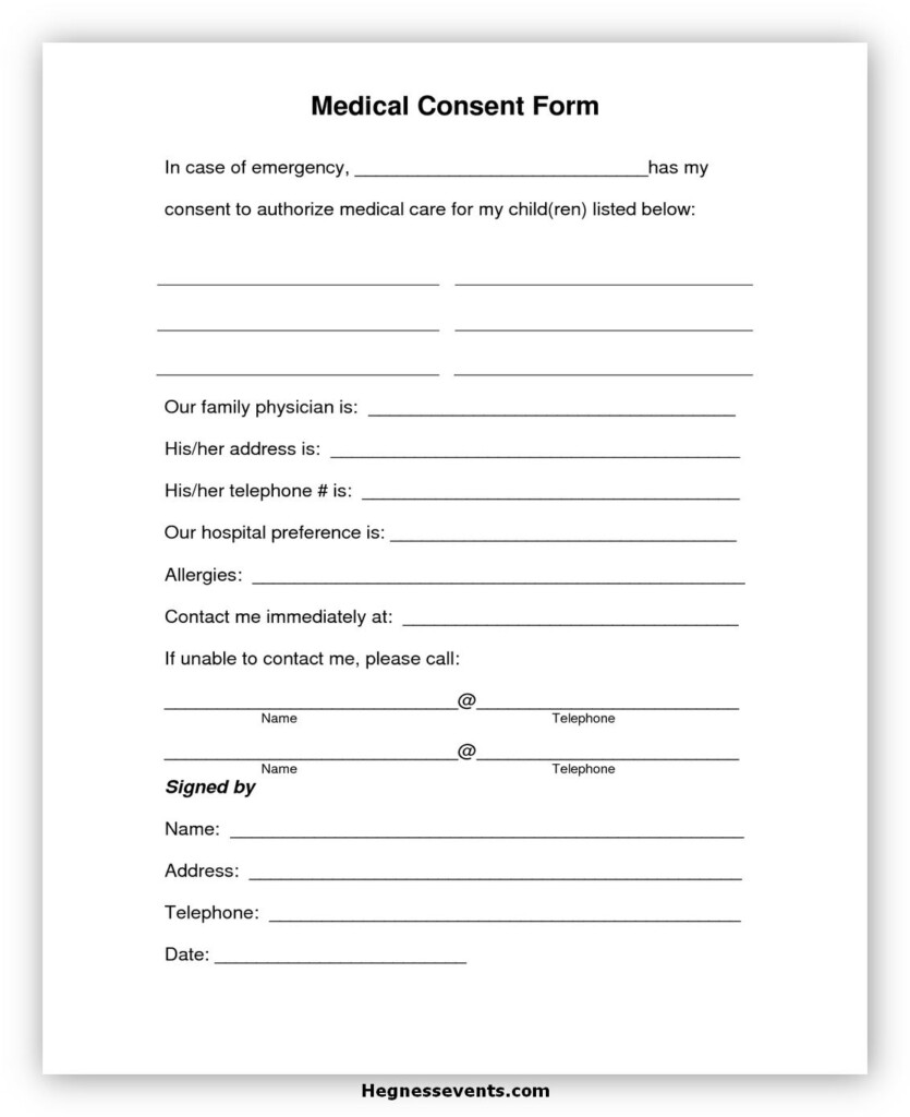 53 Best Medical Consent Form You Should Have Hennessy Events